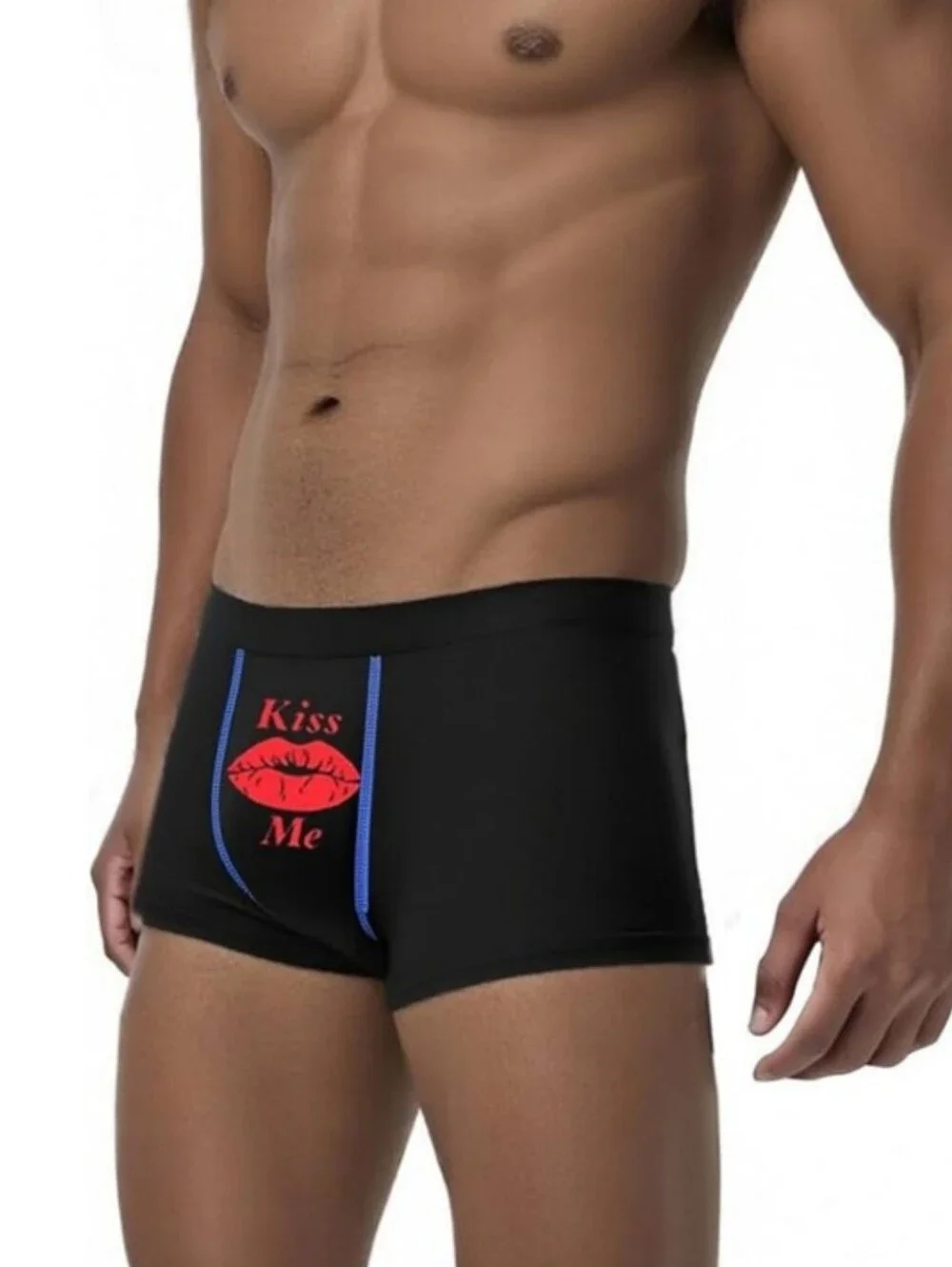 Men's L/XL & XXL Kiss Me Black Boxer Briefs